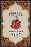 Vintage playing card GILBERT BUICK INC logo maroon background South St Louis