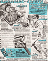 Vintage magazine ad GILLETTE RAZORS and BLADES Cavalcade of Sports Lombardo Boudreau