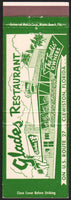 Vintage matchbook cover GLADES RESTAURANT full length picture Clewiston Florida