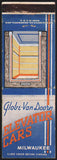 Vintage matchbook cover GLOBE VAN DOORN Corp Elevator Cars Milwaukee Wisconsin