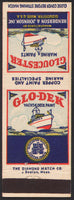 Vintage matchbook cover GLOUCESTTER MARINE PAINTS Glo Dek Yacht pictured Mass