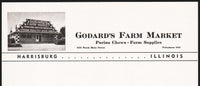 Vintage letterhead GODARDS FARM MARKET Purina Chows building pictured Harrisburg ILL