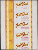 Vintage bread wrapper GOLD BAND Brockelman Worcester Lowell Haverhill Clinton Leominster