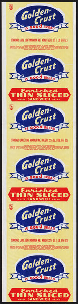 Vintage bread wrapper GOLDEN CRUST SANDWICH Bakersfield California new old stock