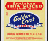Vintage bread wrapper GOLDEN CRUST SANDWICH Bakersfield California new old stock
