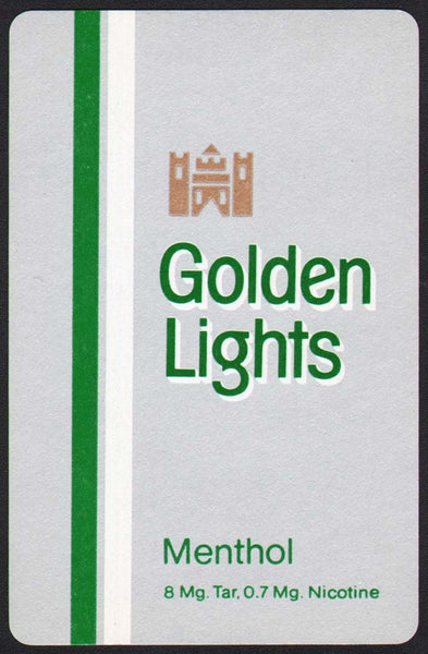 Vintage playing card GOLDEN LIGHTS Menthol cigarettes with the castle pictured