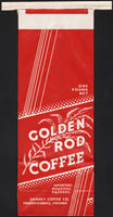 Vintage bag GOLDEN ROD COFFEE Janney Fredericksburg Virginia 1lb unused n-mint