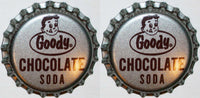 Soda pop bottle caps GOODY CHOCOLATE Lot of 2 with boy cork lined new old stock