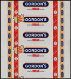 Vintage bread wrapper GORDONS WHITE Los Angeles California unused new old stock