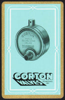 Vintage playing card GORTON VALVES picture blue background Cranford New Jersey