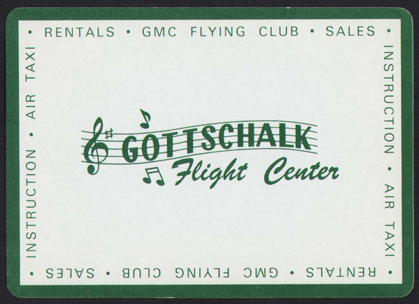 Vintage playing card GOTTSCHALK FLIGHT CENTER GMC Flying Club Modesto California