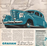 Vintage magazine ad GRAHAM from 1937 blue automobile with Supercharger pictured