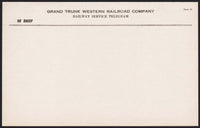 Vintage telegram GRAND TRUNK WESTERN RAILROAD COMPANY unused new old stock n-mint