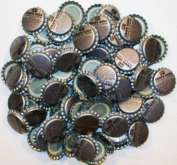 Soda pop bottle caps Lot of 100 DIET GRAPE SODA plastic unused new old stock