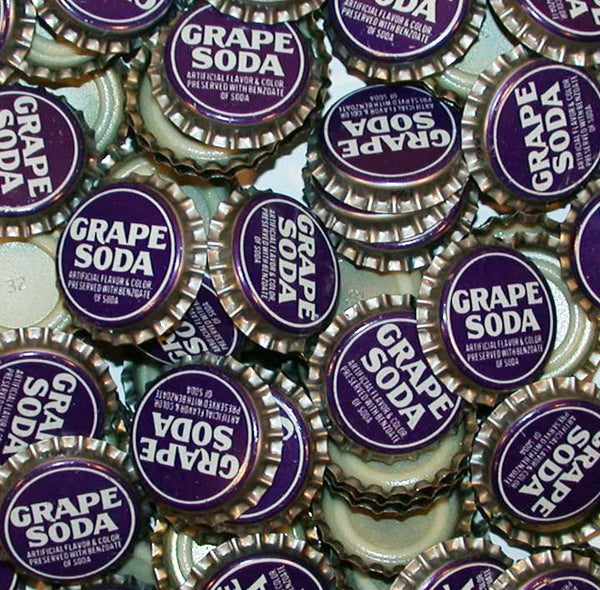 Soda pop bottle caps Lot of 25 GRAPE SODA plastic lined unused new old stock
