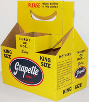 Vintage soda pop bottle carton GRAPETTE King Size unused new old stock n-mint