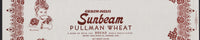 Vintage bread wrapper GRAVEM-INGLIS SUNBEAM Pullman Wheat Stockton California
