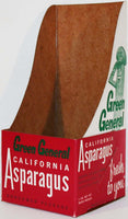 Vintage box GREEN GENERAL ASPARAGUS cartoon asparagus pictured Stockton California