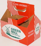 Vintage soda pop bottle carton GREEN MILL Beverages windmill pictured n-mint