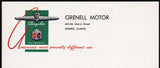 Vintage letterhead GRENELL MOTOR Chrysler Plymouth Morris Illinois unused n-mint+