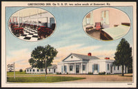 Vintage postcard GREYHOUND INN on US 27 Somerset Kentucky inn pictured linen