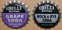 Vintage soda pop bottle caps GRILLI BEVERAGES Collection of 4 different unused