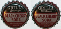 Soda pop bottle caps GRILLI BLACK CHERRY SODA Lot of 2 cork lined new old stock