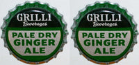 Soda pop bottle caps GRILLI GINGER ALE Lot of 2 cork lined unused new old stock