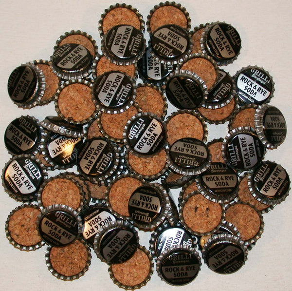 Soda pop bottle caps Lot of 100 GRILLI ROCK and RYE cork unused new old stock