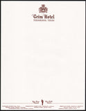 Vintage letterhead GRIM HOTEL Texarkana Texas Alsonett Hotels crest pictured n-mint+