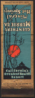 Vintage matchbook cover GUENTHERS MURRIETA Mineral Hot Spring California Resort
