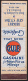 Vintage matchbook cover GULF gasoline oil Bergers Gulf Station Providence RI