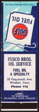 Vintage matchbook cover GULF FUEL OIL sign pictured Fusco Bros Oil Windsor Conn