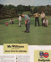 Vintage magazine ad GULF Gulfpride gas oil from 1948 J Albert Williams golfing