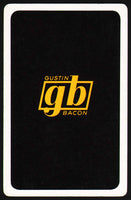 Vintage playing card GB GUSTIN BACON black background Kansas City Missouri
