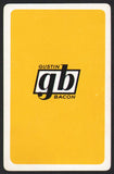 Vintage playing card GB GUSTIN BACON yellow background Kansas City Missouri