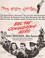 Vintage magazine ad HAIL THE CONQUERING HERO movie 1944 Eddie Bracken Ella Raines