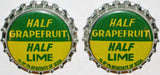 Soda pop bottle caps Lot of 12 HALF GRAPEFRUIT HALF LIME cork lined unused