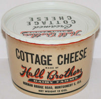 Vintage container HALL BROTHERS DAIRY FARMS Cottage Cheese Montgomery Alabama