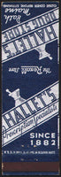 Vintage matchbook cover HALLETS DRUG STORE mortar and pestle pictured Bath Maine
