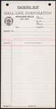Vintage receipt HALL LINE CORPORATION fishing line Highland Mills New York n-mint