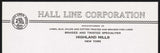 Vintage letterhead HALL LINE CORPORATION fishing line Highland Mills New York