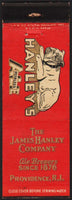 Vintage matchbook cover HANLEYS ALE beer bulldog James Hanley Co Providence RI