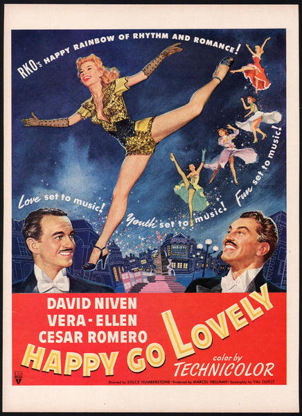 Vintage magazine ad HAPPY GO LOVELY movie 1951 starring David Niven Vera Ellen