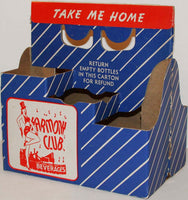 Vintage soda pop bottle carton HARMONY CLUB majorette pictured new old stock