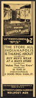 Vintage matchbook cover HARRY W KRAUSE Mens Wear Indianapolis IN salesman sample