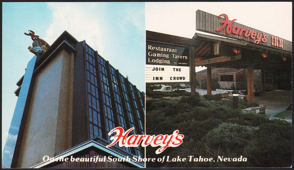 Vintage postcard HARVEYS RESORT HOTEL and INN south shore Lake Tahoe Nevada unused
