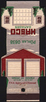 Vintage matchbook cover HASCO GARAGES Holcomb Hoke Reading Ohio die cut Contour