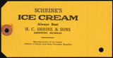 Vintage tag H C SCHRINK and SON ice cream Ludington Michigan new old stock n-mint
