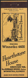 Vintage matchbook cover HEARTHSTONE HOUSE restaurant pictured Winnetka Illinois